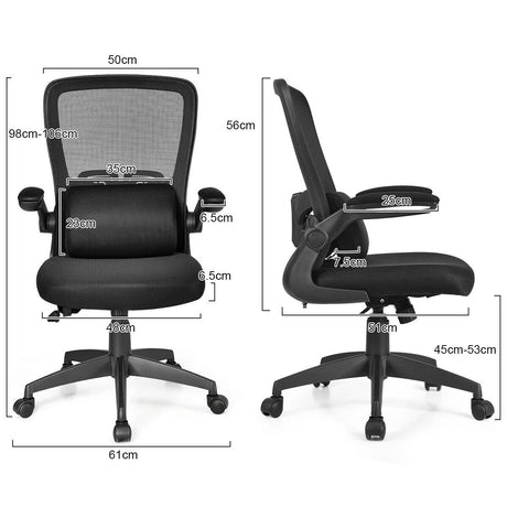 Lightweight Mesh Office Chair with Lumbar Support-Black