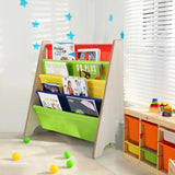 Children's Bookshelf with 4 Storage Compartments