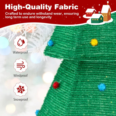 190 CM Lighted Collapsible Christmas Tree with 200 LED Warm Light