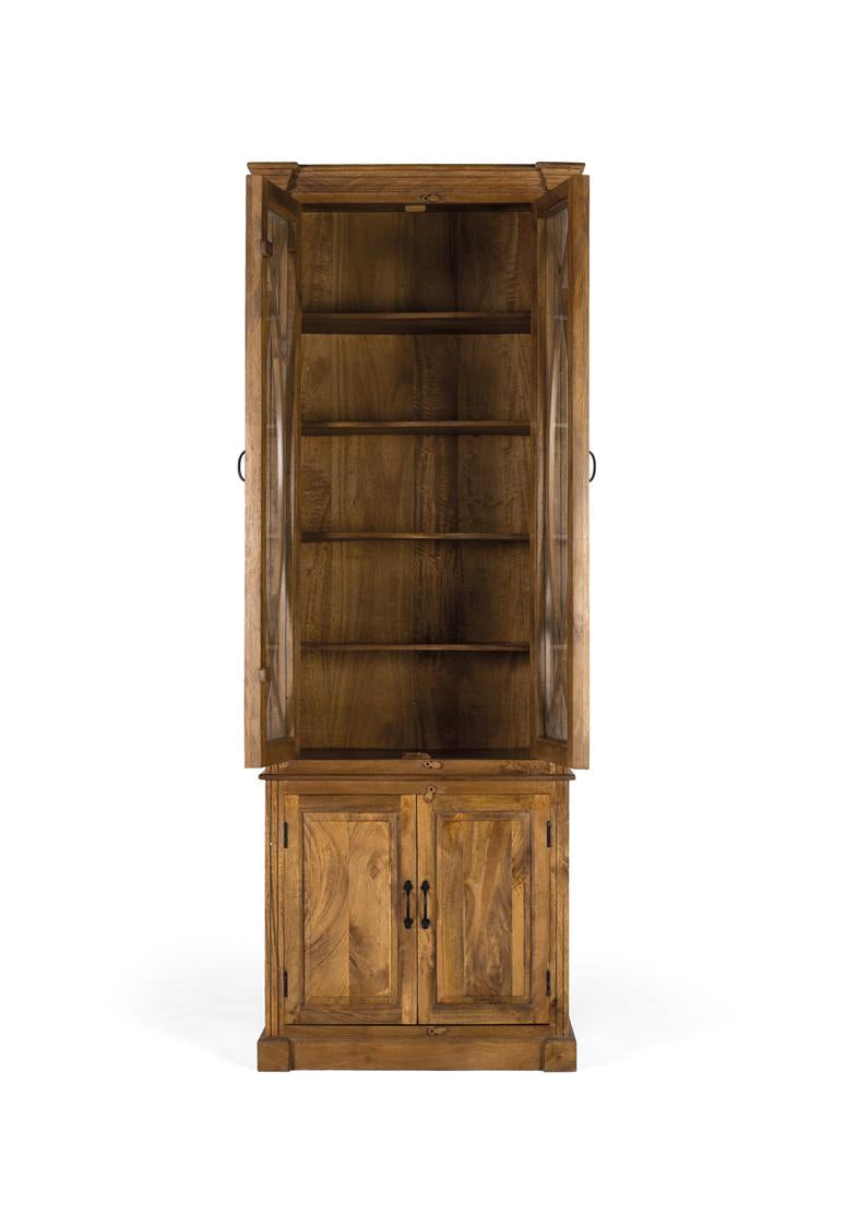 Giner and Colomer - Provencal-Style Mango Wood Display Cabinet (2 Glass Doors, 2 Wooden Doors)