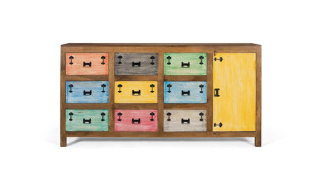 Giner and Colomer - Solid Wood Sideboard (9 Drawers & 1 Door) With Different Colors