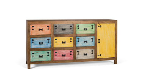 Giner and Colomer - Solid Wood Sideboard (9 Drawers & 1 Door) With Different Colors