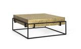 Giner and Colomer - Industrial Square Coffee Table With Die-Cut Gold Surface