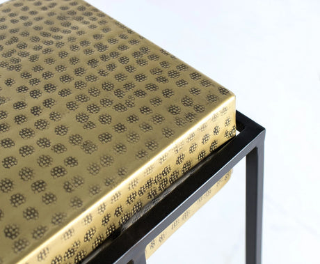 Giner and Colomer - Industrial Hall Console With Die-Cut Gold Top