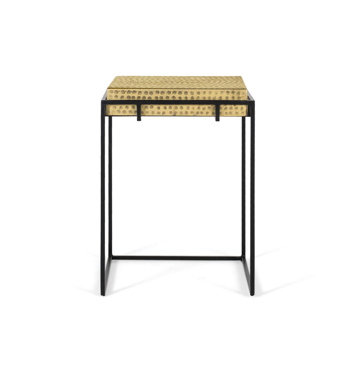 Giner and Colomer - Industrial Side Table With Die-Cut Gold Top