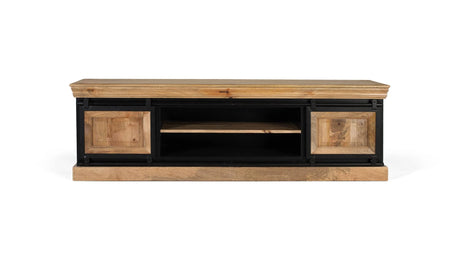 Giner and Colomer - Industrial Mango Wood TV Cabinet (2 Sliding Doors & 4 Drawers)