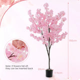 6.5 FT Tall Artificial Cherry Blossom Tree with 1170 Pink Flowers