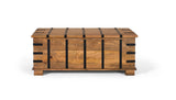 Giner and Colomer - Mango Wood Trunk Table With Iron Strips (Top Opening)