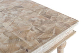 Giner and Colomer - White Patina Mango Wood Dining Table With Carved Geometric Top (200 cm)