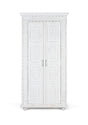 Giner and Colomer - Distressed White Mango Wood Wardrobe With Golden Details