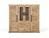 Giner and Colomer - Mango Wood Cupboard (Central Glass Doors, 2 Wooden Side Doors)