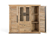 Giner and Colomer - Mango Wood Cupboard (Central Glass Doors, 2 Wooden Side Doors)