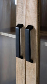 Giner and Colomer - Mango Wood Cupboard (Central Glass Doors, 2 Wooden Side Doors)
