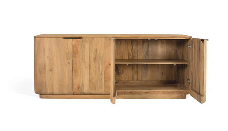 Giner and Colomer - Mango Wood Sideboard (4 Doors, Rounded Corners, Natural Finish)