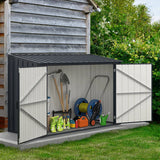 6.3 x 2.8 FT Metal Outdoor Storage Shed Rustproof Steel Tool Shed with Lockable Door-Gray