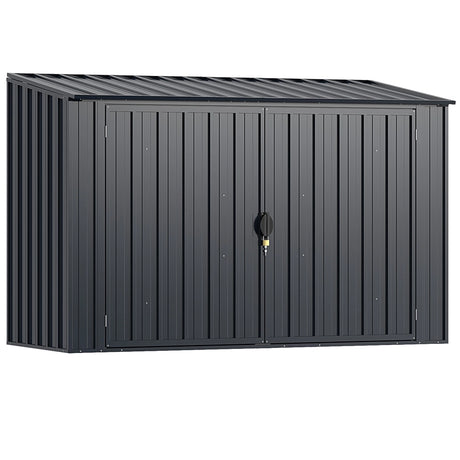 6.3 x 2.8 FT Metal Outdoor Storage Shed Rustproof Steel Tool Shed with Lockable Door-Gray