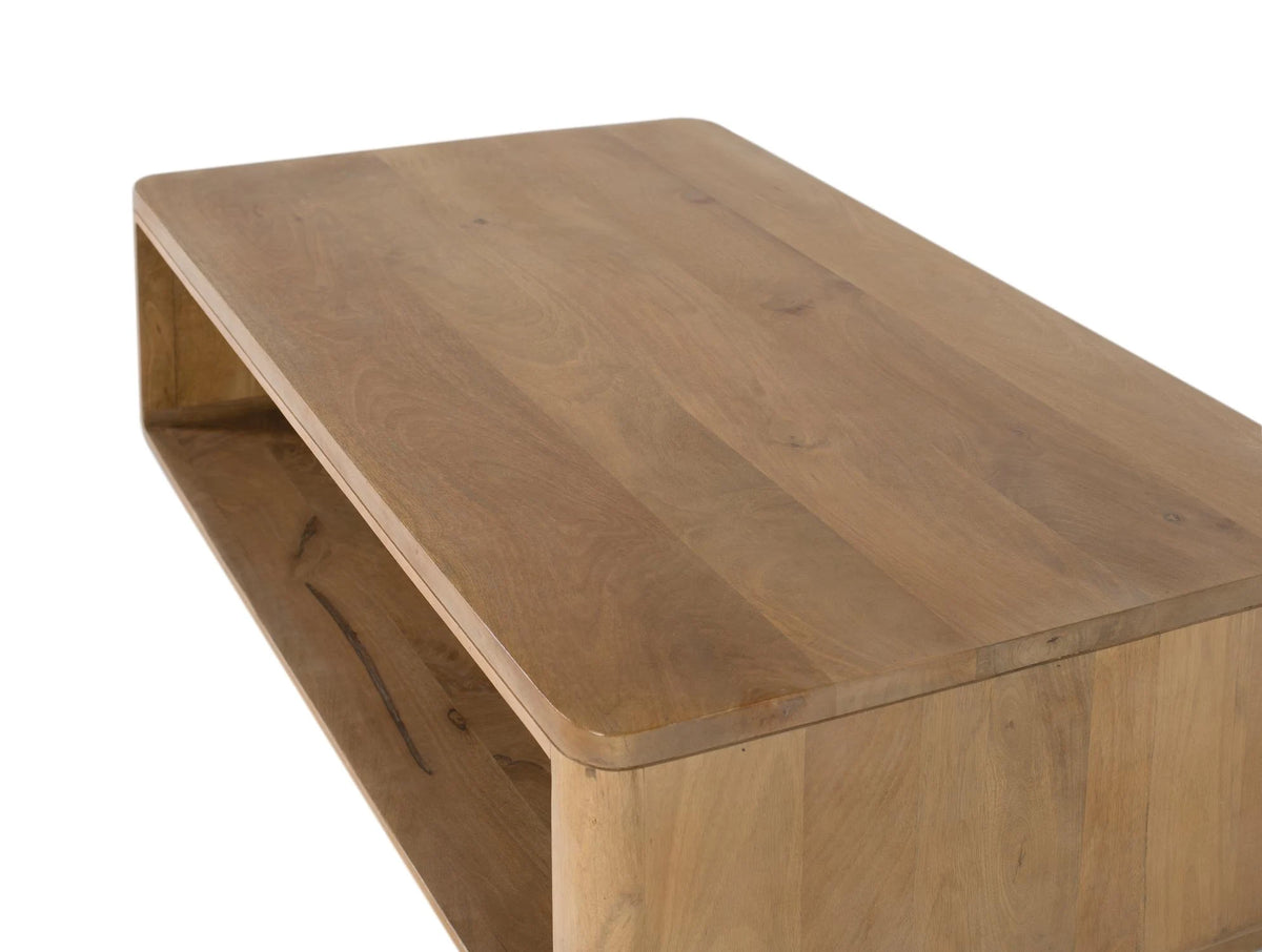 Giner and Colomer - Mango Wood Coffee Table (120 x 70) With Integrated Magazine Rack