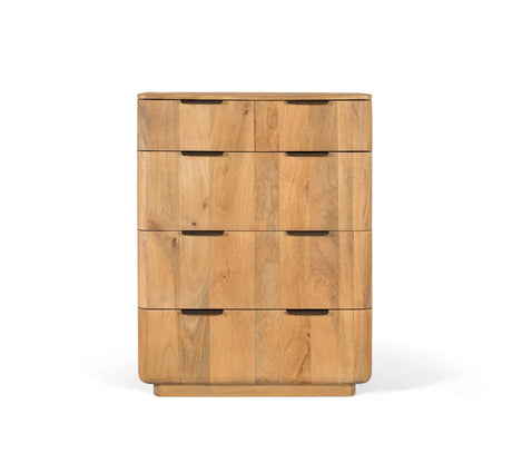 Giner and Colomer - Tall 5-Drawer Mango Wood Chest (Metal Guides, 2 Small, 3 Large)