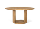 Giner and Colomer - Round Mango Wood Dining Table (150 cm) With Thick Top & Central Opening