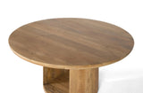 Giner and Colomer - Round Mango Wood Dining Table (150 cm) With Thick Top & Central Opening