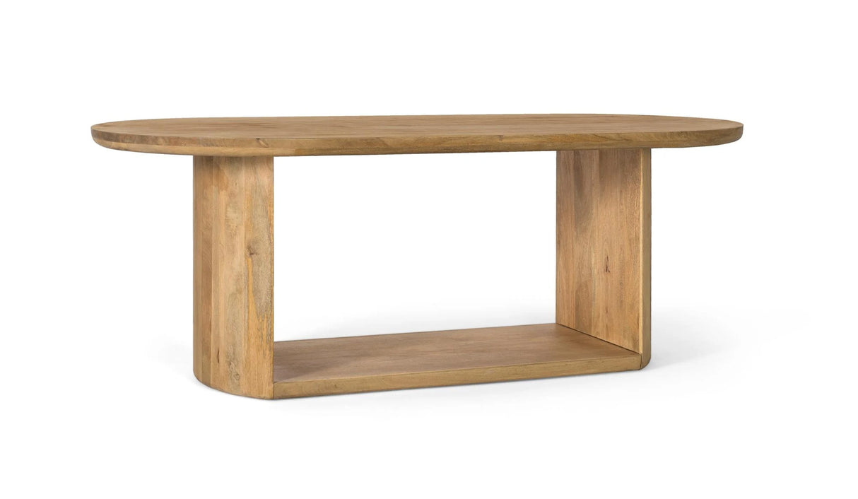 Giner and Colomer - Oval Mango Wood Dining Table (210 cm) With Molded Edge & Open Base