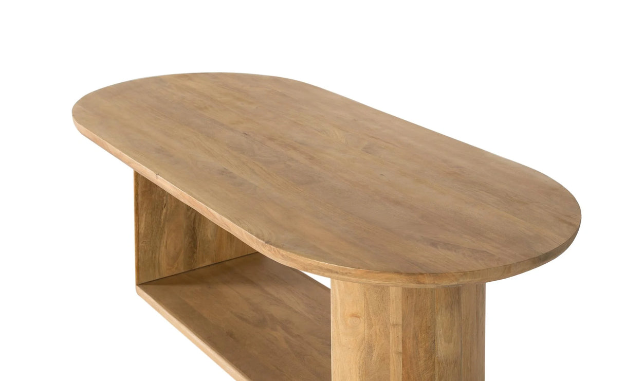 Giner and Colomer - Oval Mango Wood Dining Table (210 cm) With Molded Edge & Open Base