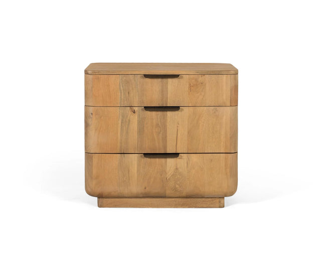 Giner and Colomer - Mango Wood Coffee Table (3 Drawers) With Rounded Corners & Metal Guides