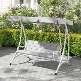 Outsunny Three-Seater Bench Cushion - Light Grey