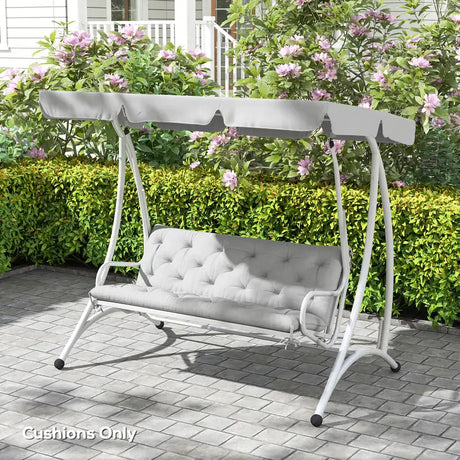 Outsunny Three-Seater Bench Cushion - Light Grey