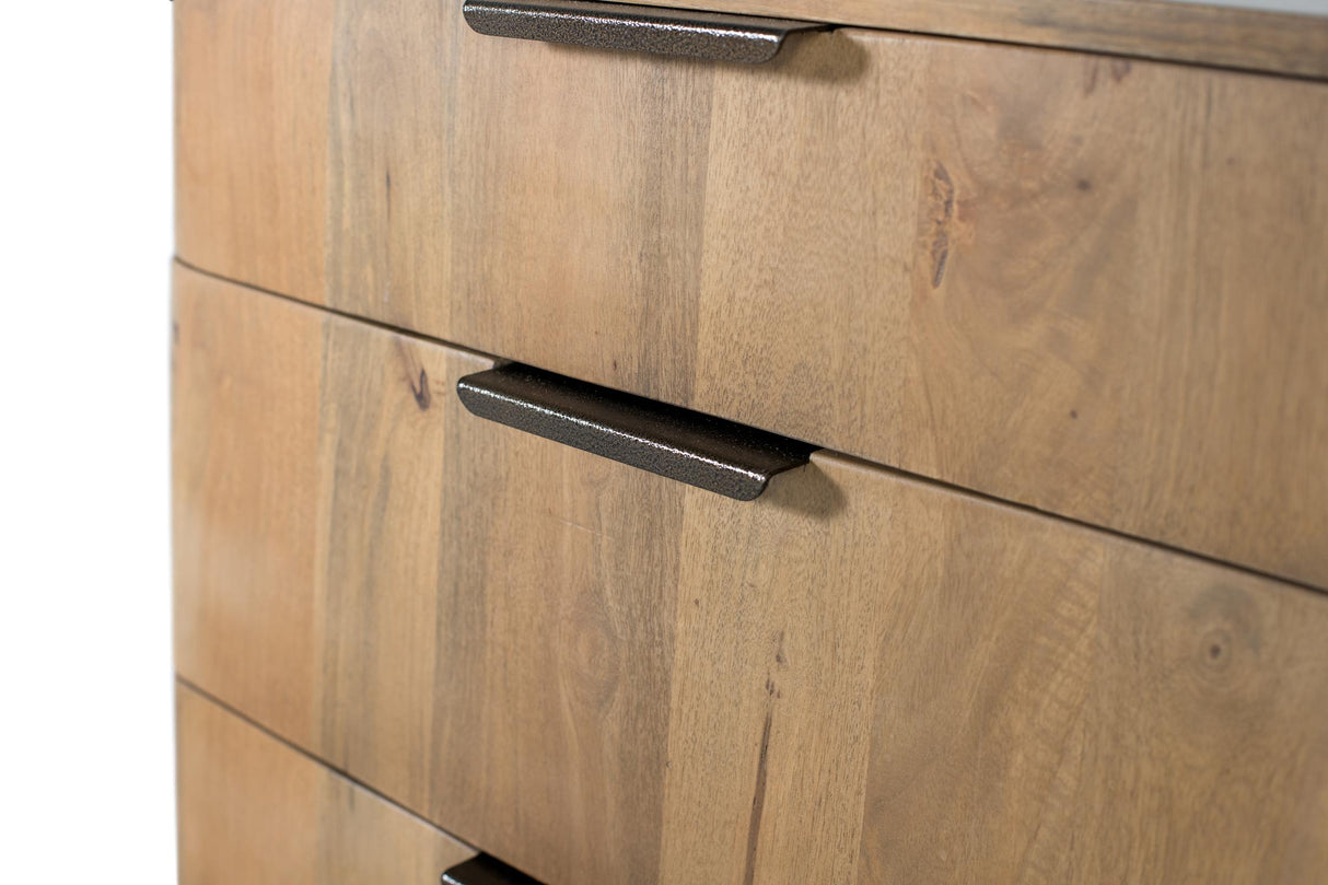 Giner and Colomer - Mango Wood Coffee Table (3 Drawers) With Rounded Corners & Metal Guides