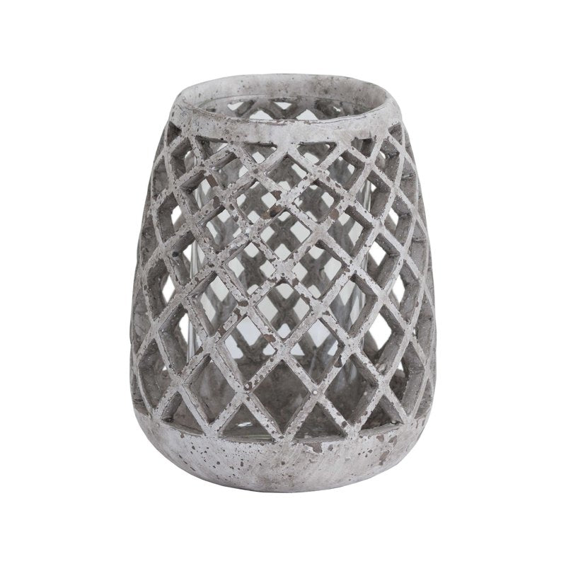 Large Conical Ceramic Lattice Hurricane Lantern