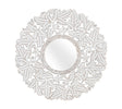 Giner and Colomer - Round Hand-Carved MDF Mirror (White Patina, Exotic Influences)