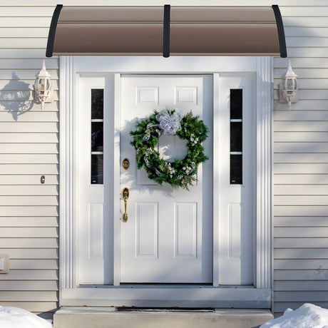 Outdoor Front Door Patio Overhang Awning for Sunlight Rain Snow Wind Protection-80 x 40 Inch