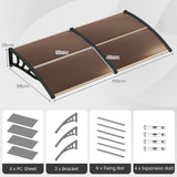 Outdoor Front Door Patio Overhang Awning for Sunlight Rain Snow Wind Protection-80 x 40 Inch