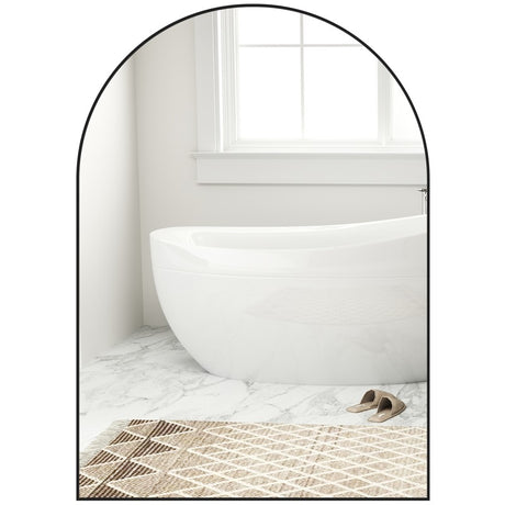 HOMCOM 50 x 70cm Arched Home Mirror - Black