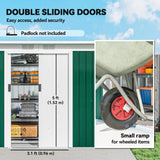 Outsunny 9ft x 4ft Metal Garden Shed, Outdoor Tool House with Foundation Kit, Ventilations and Double Doors, Deep Green