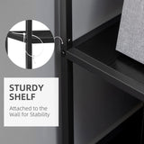 HOMCOM Industrial Accent Display Rack 7 Tier Bookcase, Display Rack for Living Room, Office, Bedroom, Black