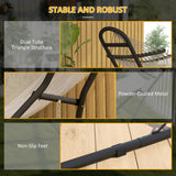 Outsunny 9ft Hammock Stand Adjustable Hammock Frame with Non-Slip Feet for Indoor Outdoor, 250 kg Capacity, Black