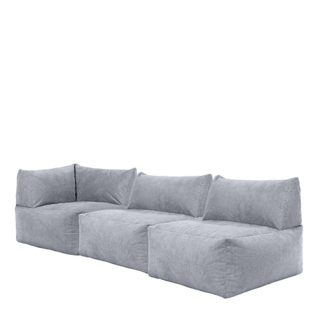 Corner Sofa - 1 x Corner Seat, 2 x Recliner Seats - Beige/Natural