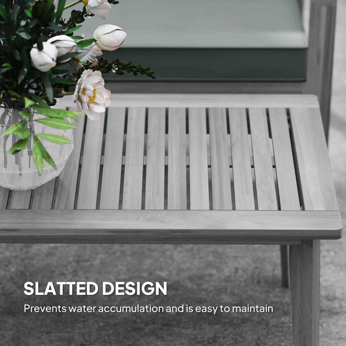 Outsunny 4-Piece Wooden Garden Furniture Set with Cushions - Light Grey