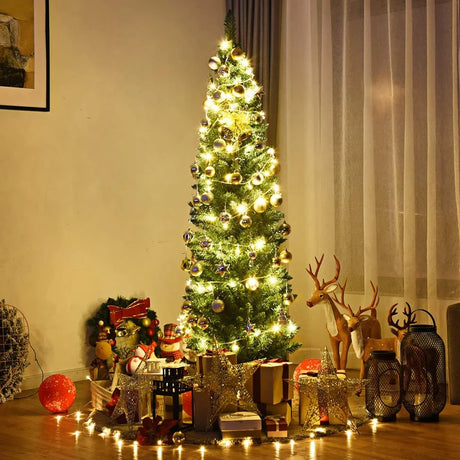2.4 M Slim Pencil Christmas Tree with Branch Tips for Indoor Decoration