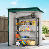 Outsunny 5 x 3.5ft Metal Garden Storage Shed with Effortless Assembly and 2 Pairs of Gloves, Waterproof Outdoor Shed, Green
