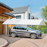 Outsunny 3 x 6m Heavy Duty Carport Garage Car Shelter Galvanized Steel Outdoor Open Canopy Tent Water UV Resistant Waterproof, White