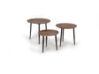 Giner and Colomer  Set Of 3 Acacia Wood Tables With Metal Legs