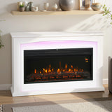 HOMCOM 2000W 5118 BTU Faux Flame Fireplace - White