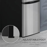 HOMCOM 88L Under Counter Fridge Freezer, Small Refrigerator with 5-Setting, 3 Star Freezer Rating, Black and Silver Tone
