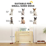 PawHut Freestanding Pet Gate, Portable Dog Barrier Gate with Feet for Small Breeds, 75 x 51 cm, Natural Wood
