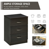 HOMCOM Bedside Cabinet with Drawer and Shelf, White Bedside Table for Bedroom, Living Room, Nightstand Side Table with Metal Rail Set of 2