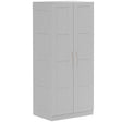 HOMCOM Double Paneled Door Wardrobe, with Shelves - Grey