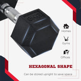 HOMCOM 2x8kg Hex Dumbbell Rubber Weights Sets Hexagonal Gym Fitness Lifting Home